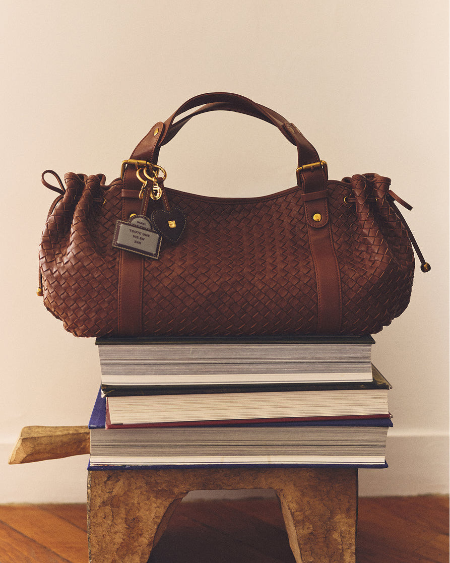 Gerard Darel - 24H Leather Braid Bag - Brown