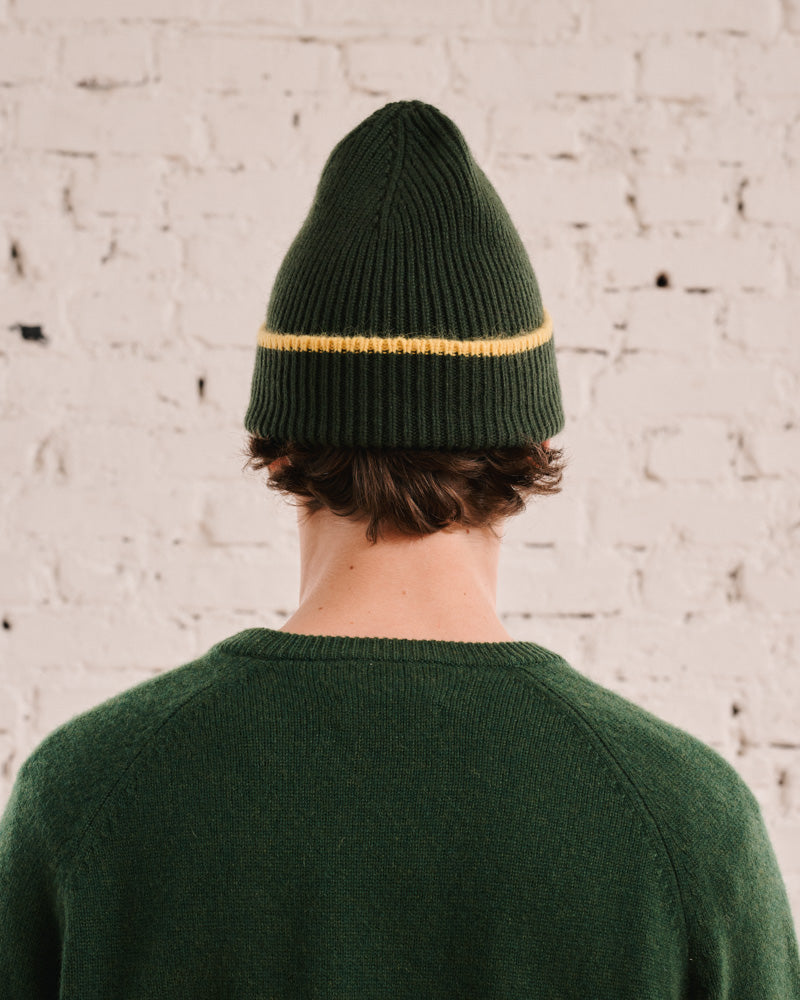 Merci - Two-tone Lucky Beanie - Khaki & Yellow