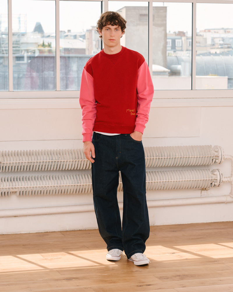 Merci - Dorian Two-tone Sweatshirt - Red & Pink
