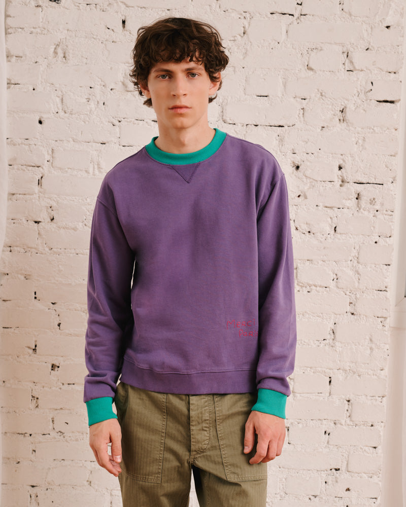 Merci - Dorian Two-tone Sweatshirt - Purple and Green