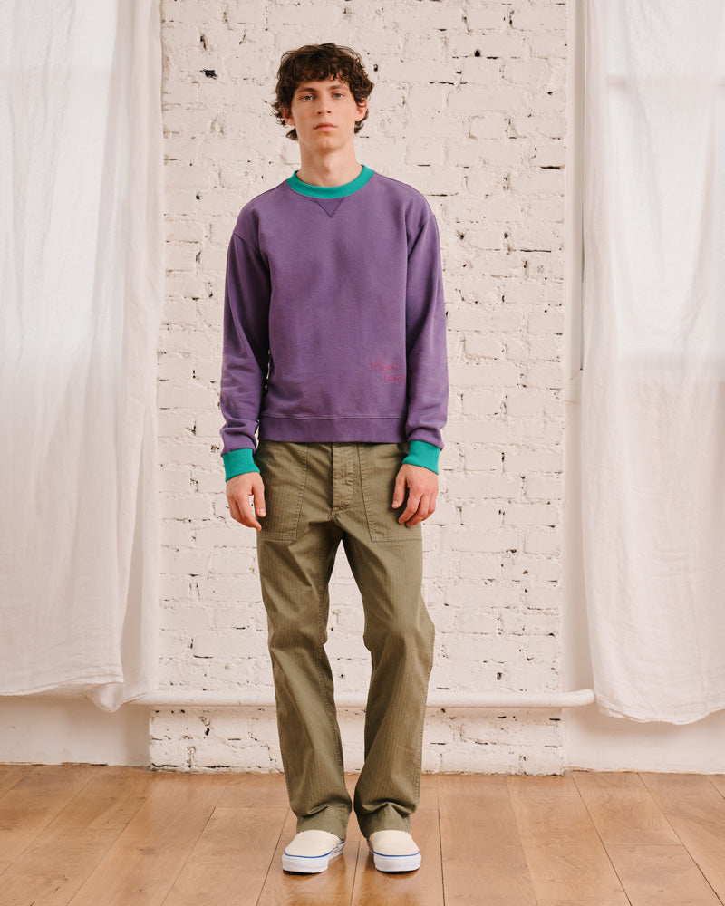 Merci - Dorian Two-tone Sweatshirt - Purple and Green