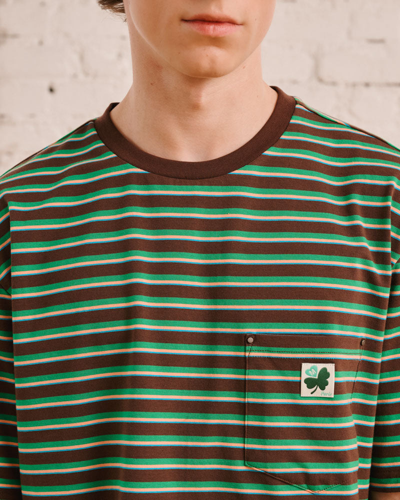 Merci - Vadim Striped T-Shirt - Brown & Green