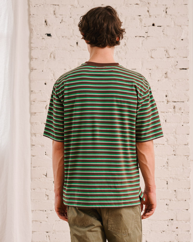 Merci - Vadim Striped T-Shirt - Brown & Green