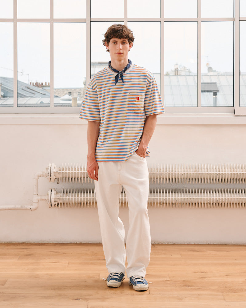 Merci - Vadim Striped T-Shirt - White & Blue
