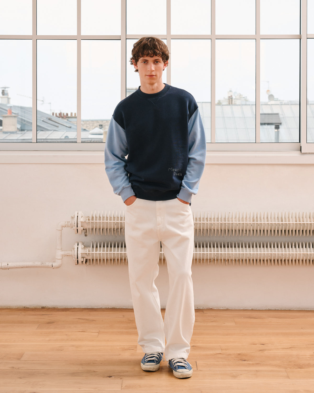 Merci - Sweat Dorian Bicolore - Marine & Bleu