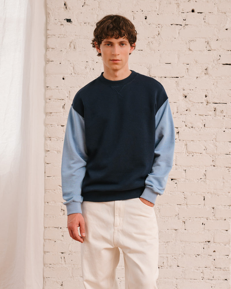 Merci - Sweat Dorian Bicolore - Marine & Bleu