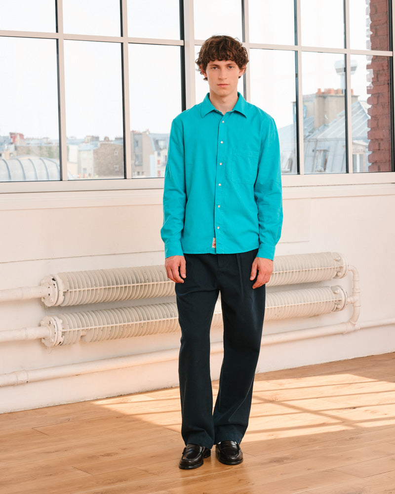 Merci - Chemise Pietro Flanelle - Bleu