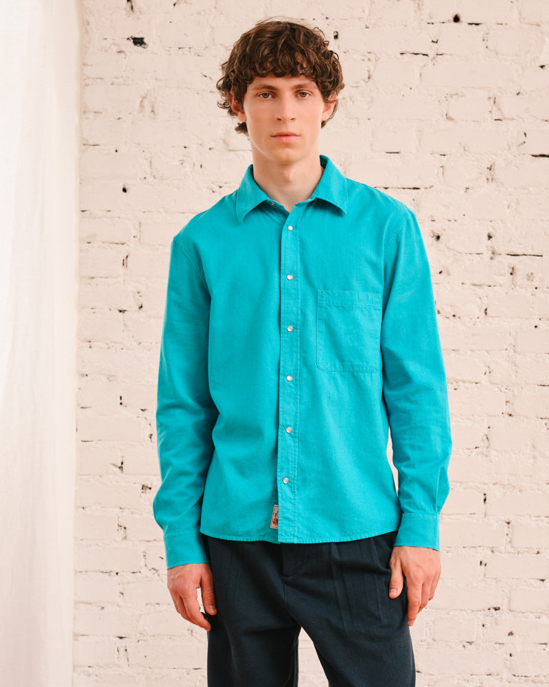 Merci - Chemise Pietro Flanelle - Bleu