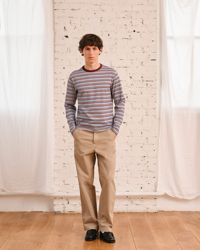 Merci - Julian T-Shirt - Blue & Bordeaux