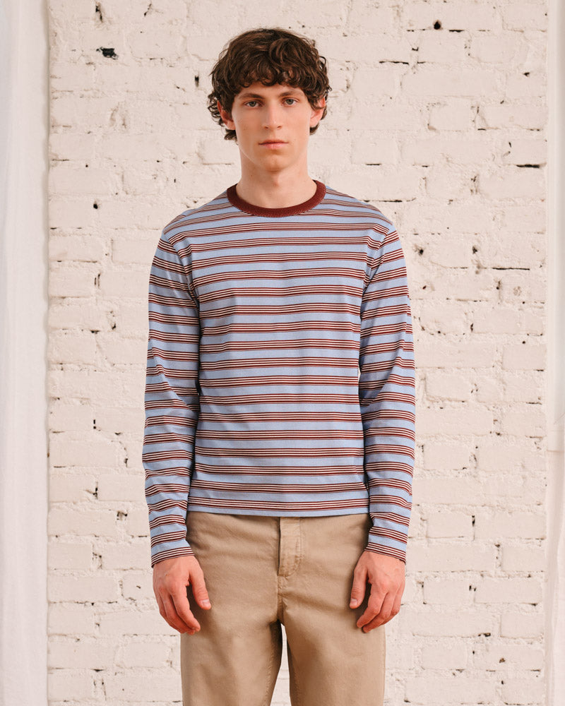 Merci - Julian T-Shirt - Blue & Bordeaux