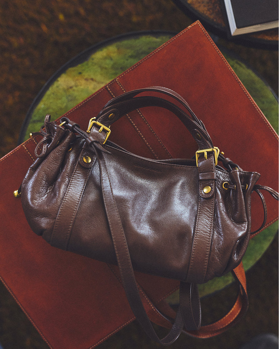 Gerard Darel - Mini 12H Crinkle Effect Leather Handbag - Brown