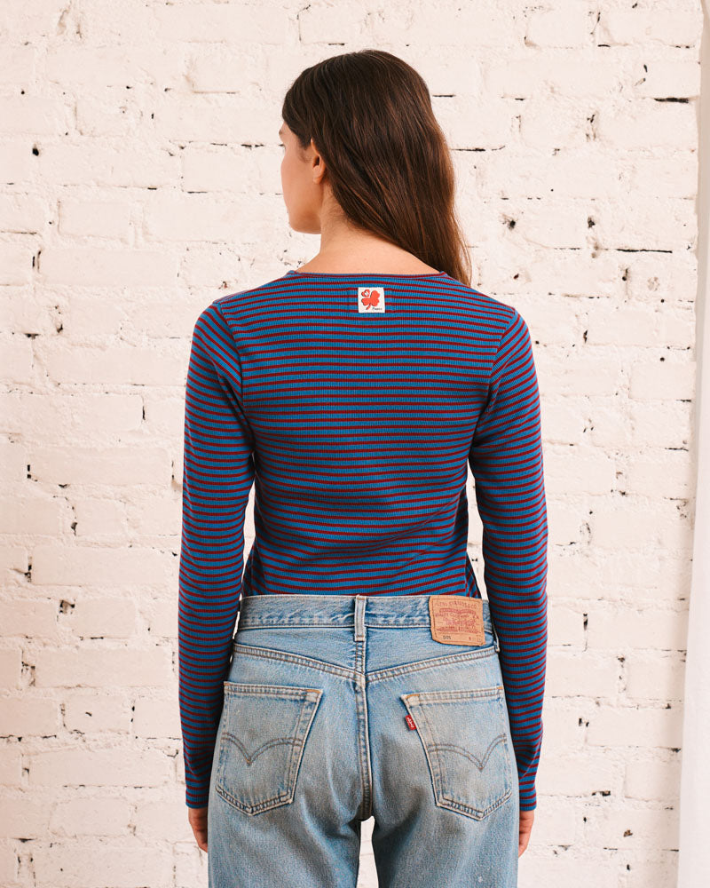 Merci - Carla T-shirt - Bordeaux & Blue