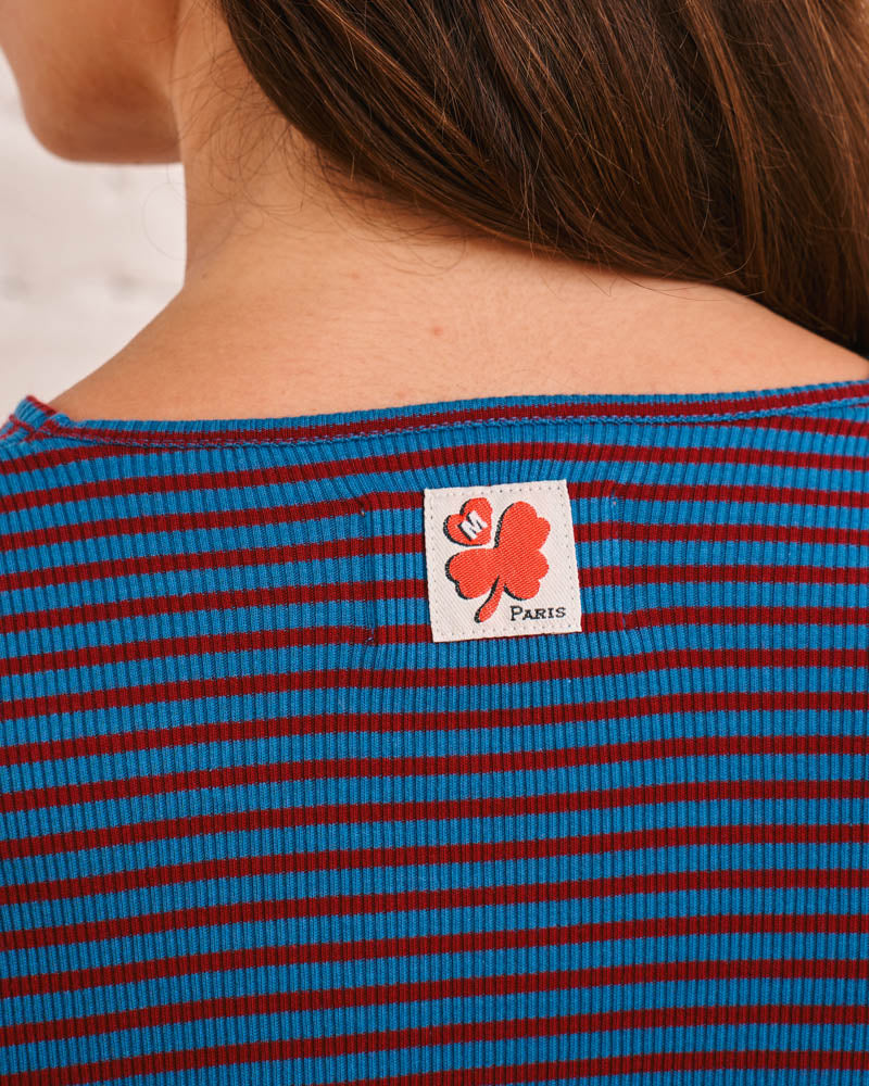 Merci - Carla T-shirt - Bordeaux & Blue