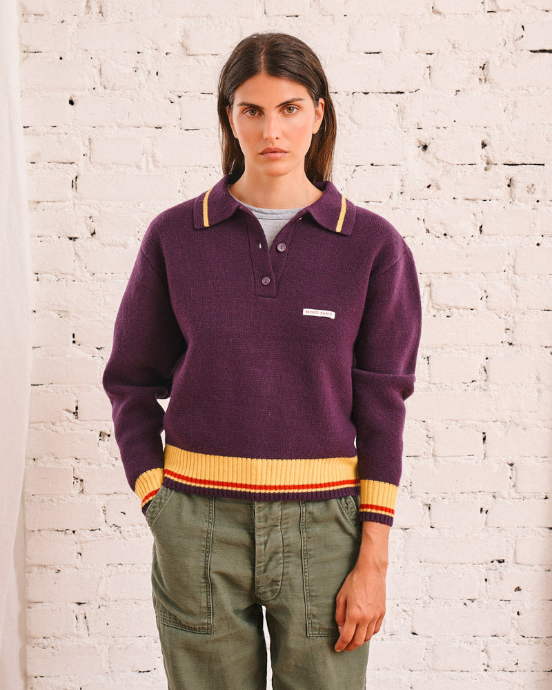 Merci - Pull Giulia - Violet Jaune & Rouge