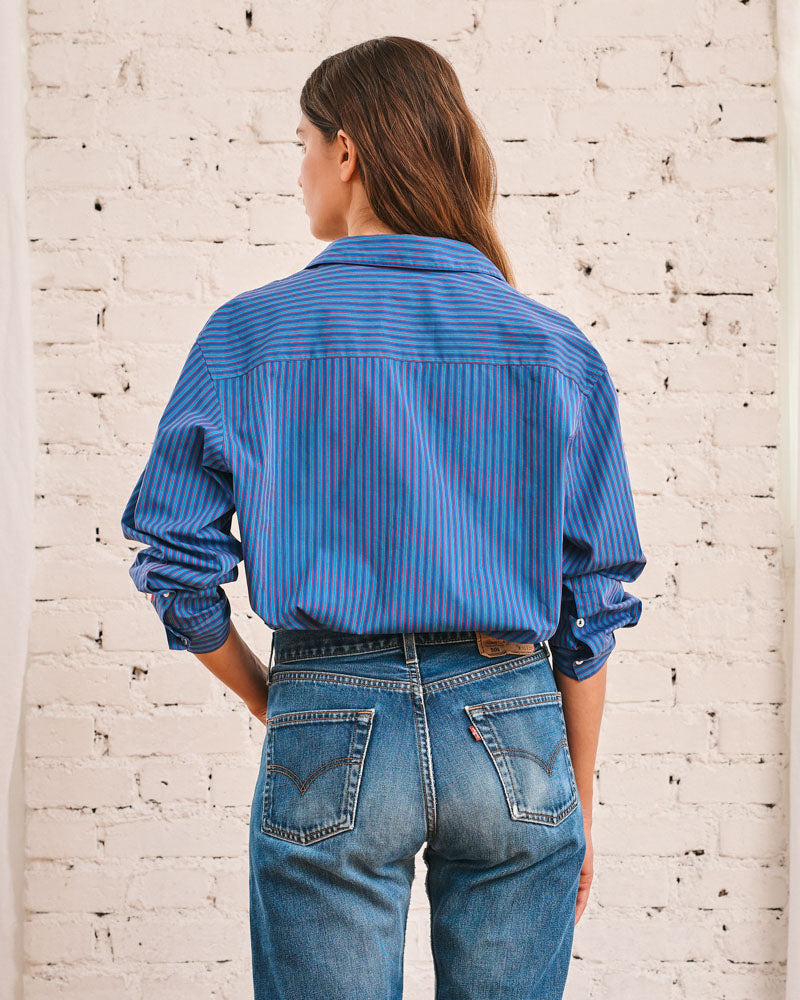 Merci - Constance Striped Shirt - Blue & Red