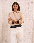 Merci - Pull Giulia - Ecru Marron & Bleu
