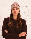Merci - Two-tone Lucky Beanie - Beige & Red