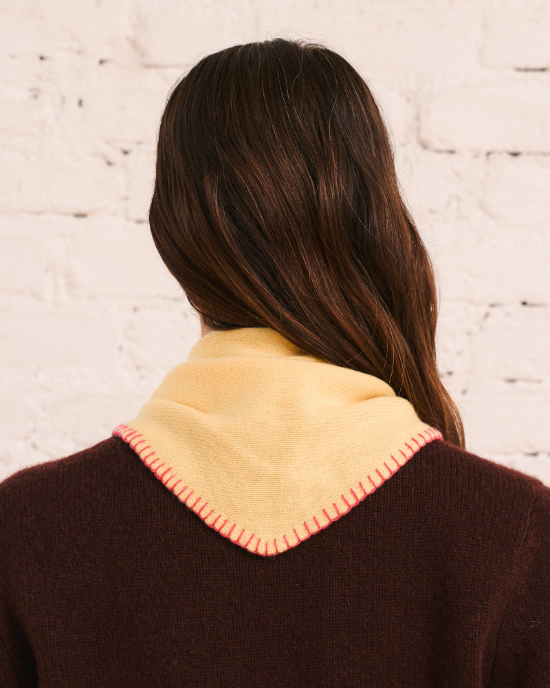 Merci - Martine Bicolored Cashmere Bandana - Yellow & Pink