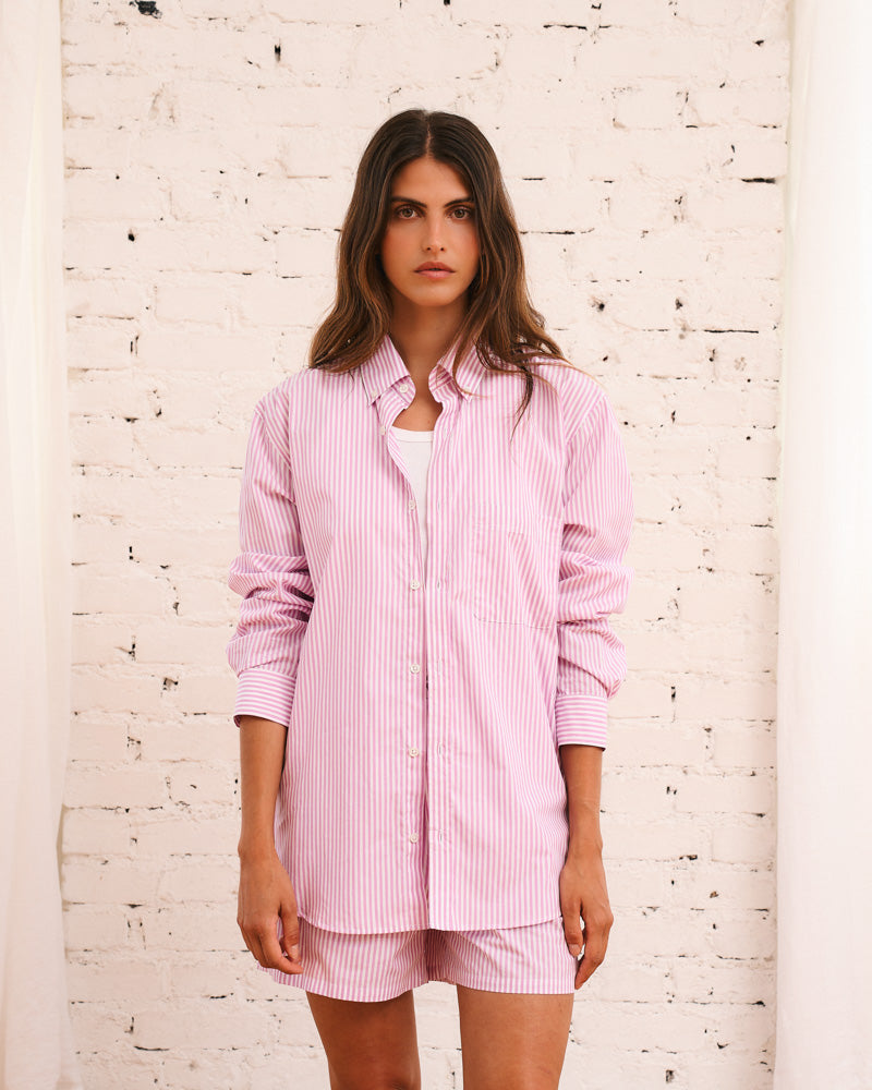 Merci - Chemise Sacha Rayé - Mauve