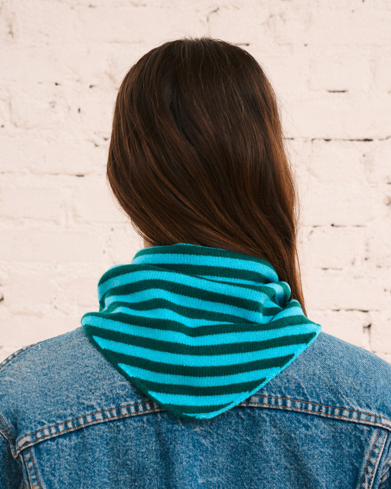 Merci - Bandana Martine Rayures - Bleu & Vert