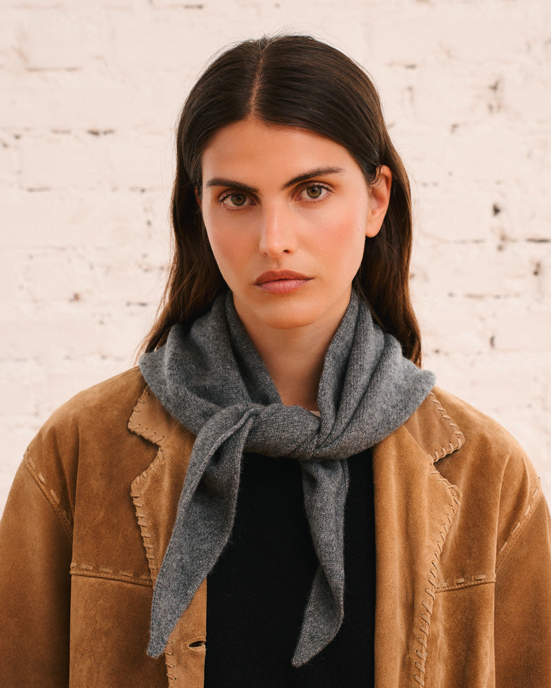 Merci - Martine cashmere bandana - Heather Gray