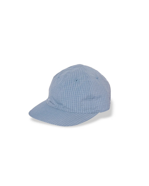 Casquette Merci Paris Snow Peak en tissu ripstop bleu clair à motif quadrillé avec œillets d'aération