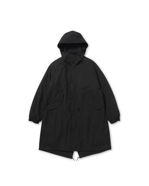 Manteau hybride noir Snow Peak Takibi avec capuche, poches latérales et coupe parka technique pour Merci Paris