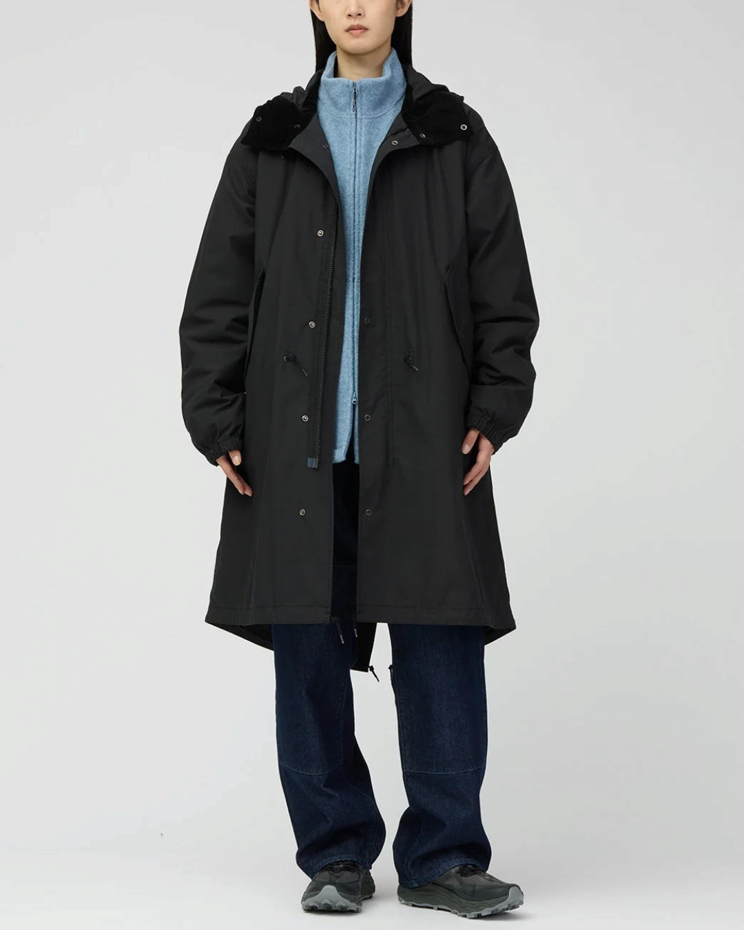 Manteau hybride Merci Paris Snow Peak noir résistant aux flammes avec doublure amovible et capuche ajustable
