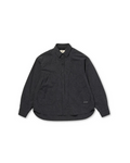 Chemise Merci Paris Snow Peak Kasuri Ripstop noire à manches longues avec poche utilitaire et texture quadrillée