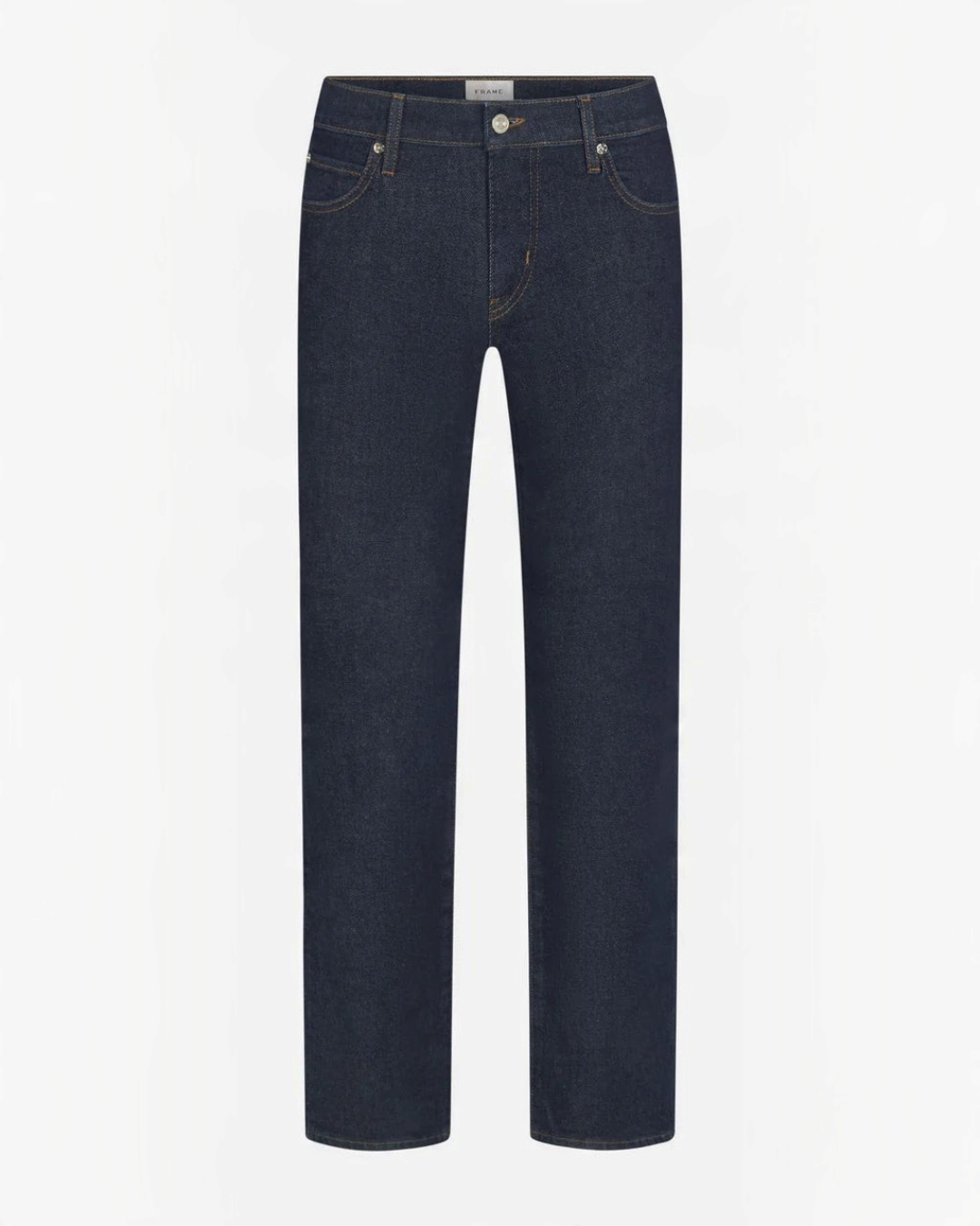 Jean cigarette Merci Paris Frame bleu brut en coton extensible avec coupe ajustée et taille basse