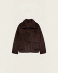 Manteau réversible Arma Isabella en shearling marron grain de café avec poches plaquées, disponible chez Merci Paris