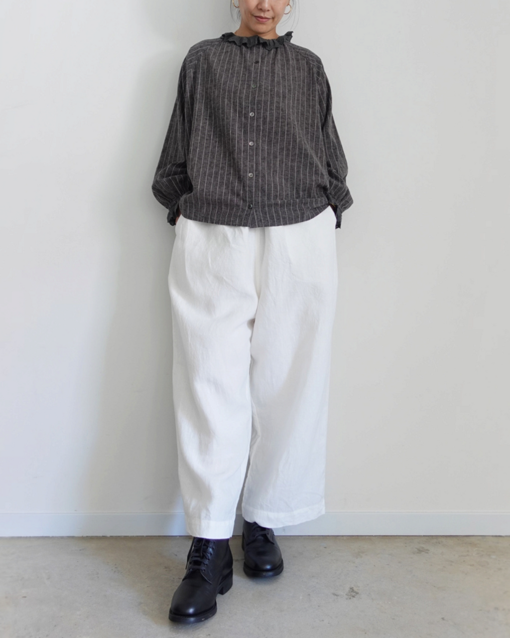 Ichi - Chemise Pinstripe - Anthracite
