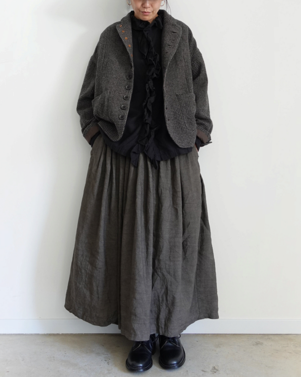 Ichi - Veste Laine Pied-de-Poule - Moka