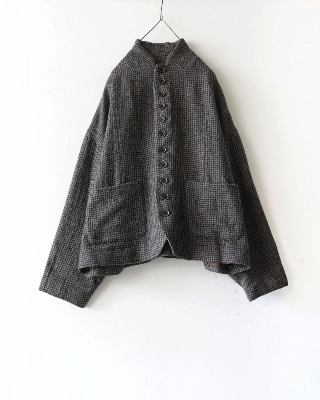 Ichi - Veste Laine Pied-de-Poule - Moka