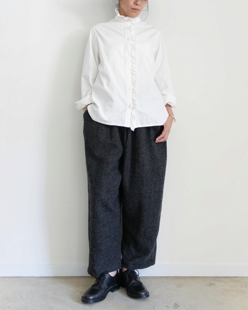 Ichi - Pantalon Laine Pied-de-Poule - Anthracite