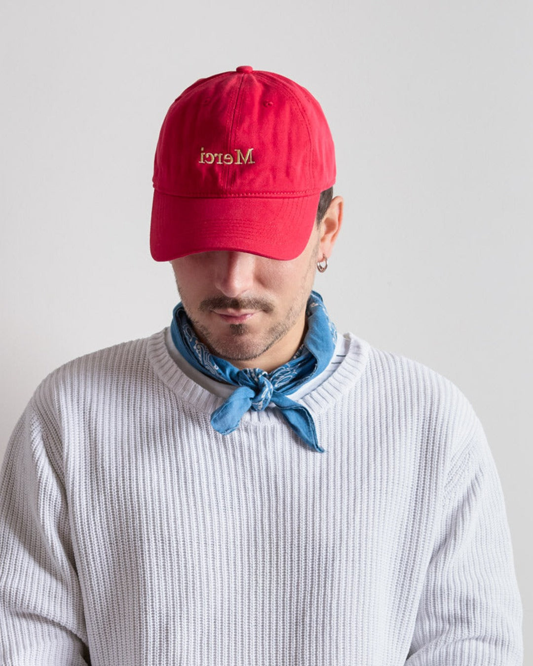 Merci - Mirror Cap - Red & Ecru