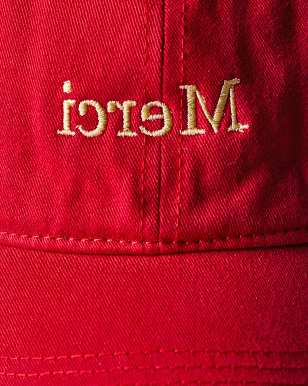 Merci - Casquette Miroir - Rouge & Ecru