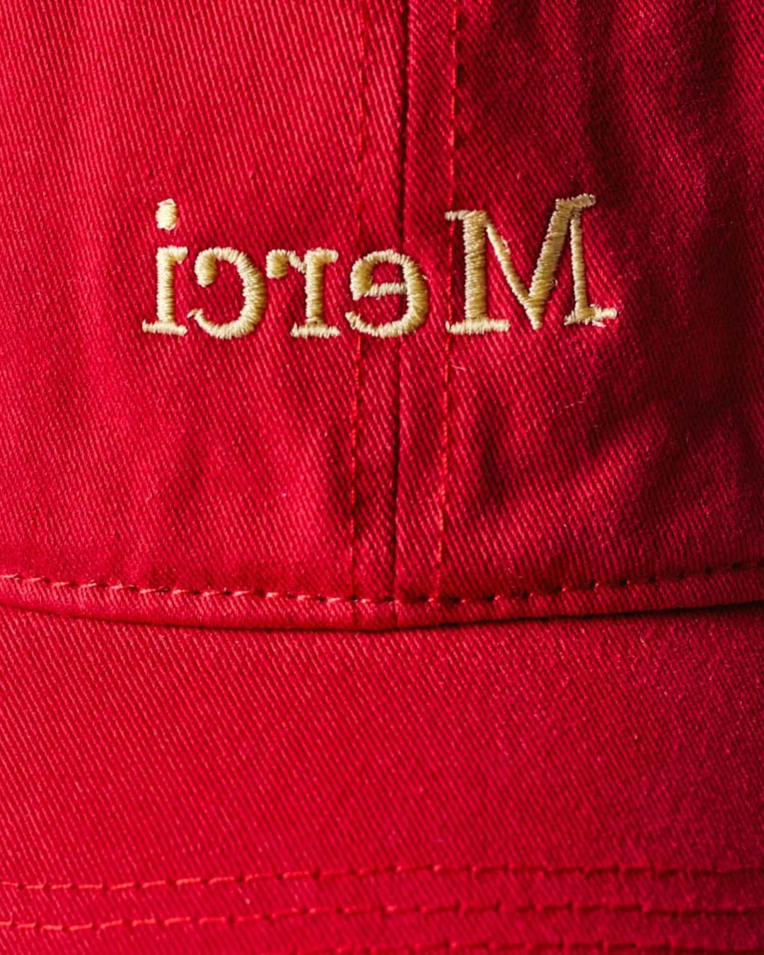 Merci - Mirror Cap - Red & Ecru