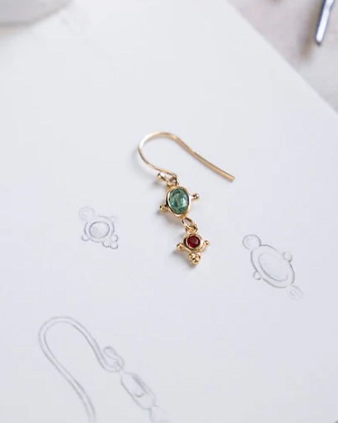 Alix D Reynis - Boucles D'Oreilles Leo - Tourmaline Rouge