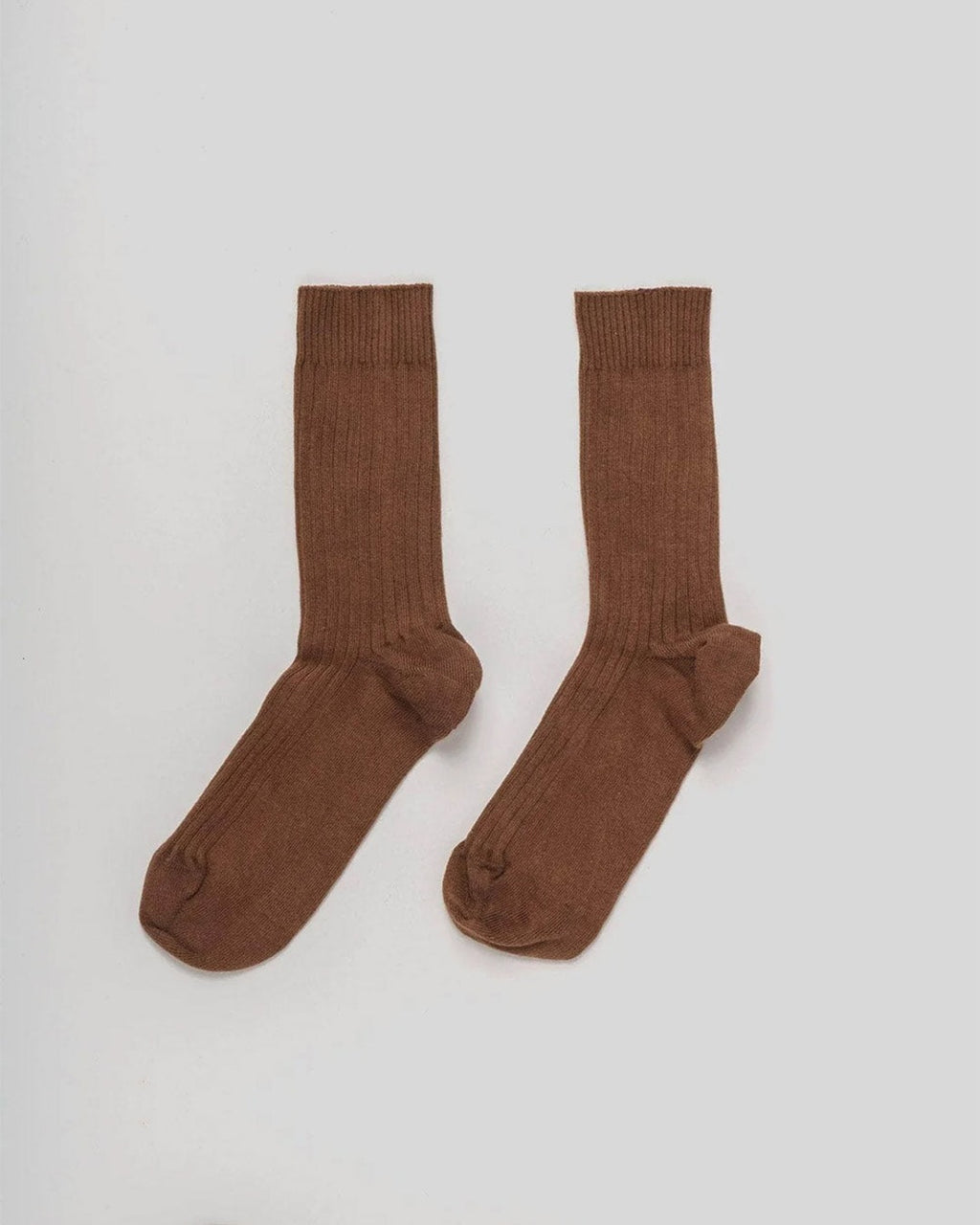 Baserange - Chaussettes Côtelées Rib - Marron