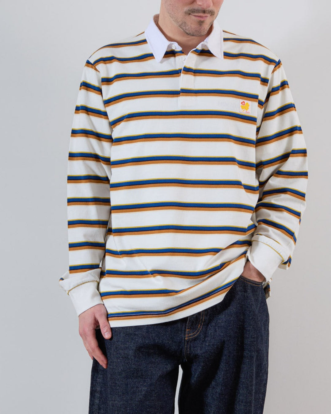 Merci - Caden Stripes Polo - Beige