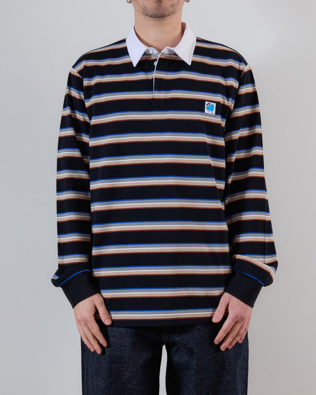 Merci - Caden Stripes Polo - Black
