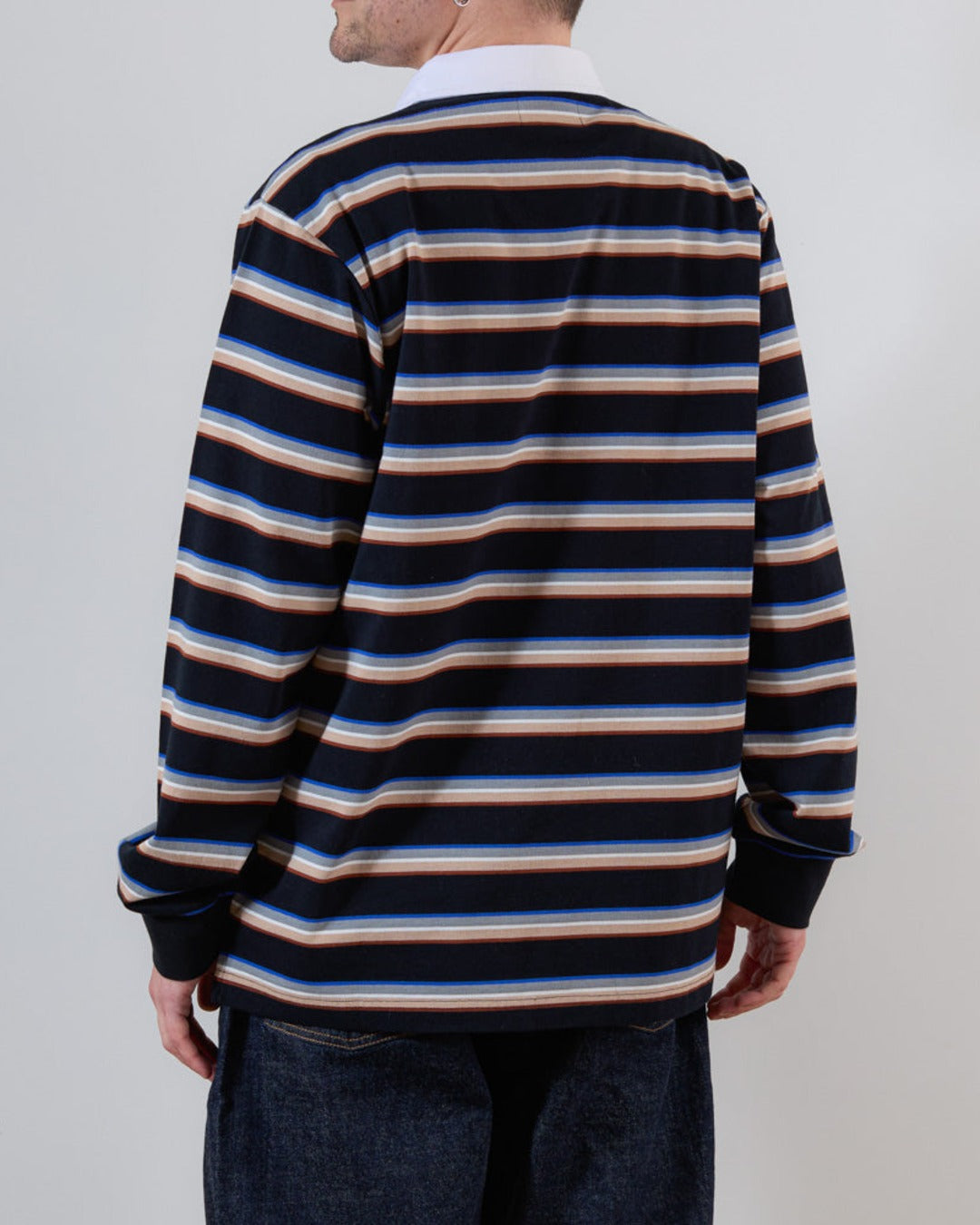Merci - Caden Stripes Polo - Black