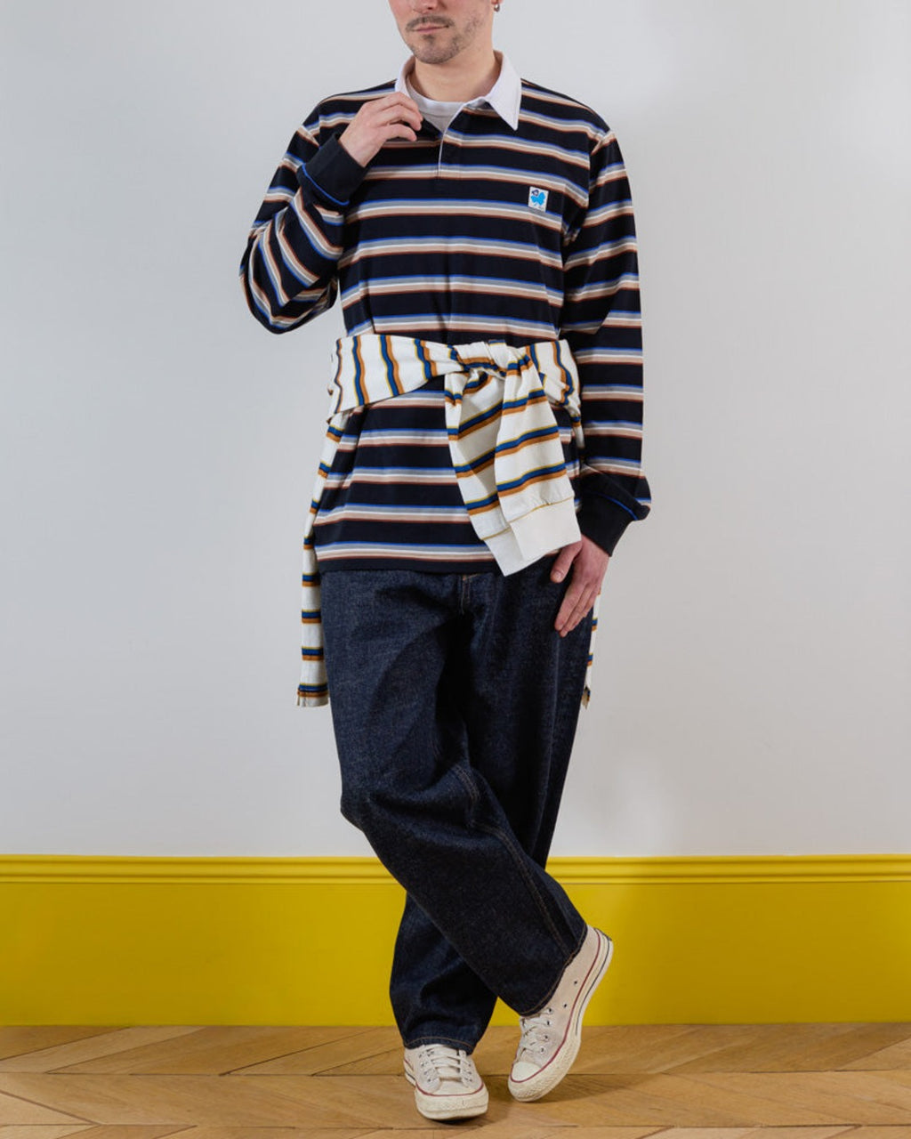 Merci - Caden Stripes Polo - Black