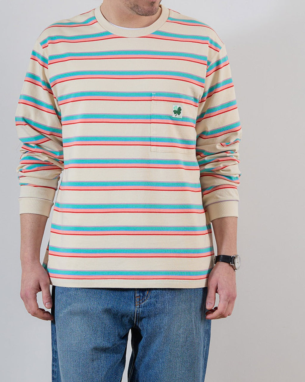 Merci - Vadim Stripes LS T-shirt - Pink
