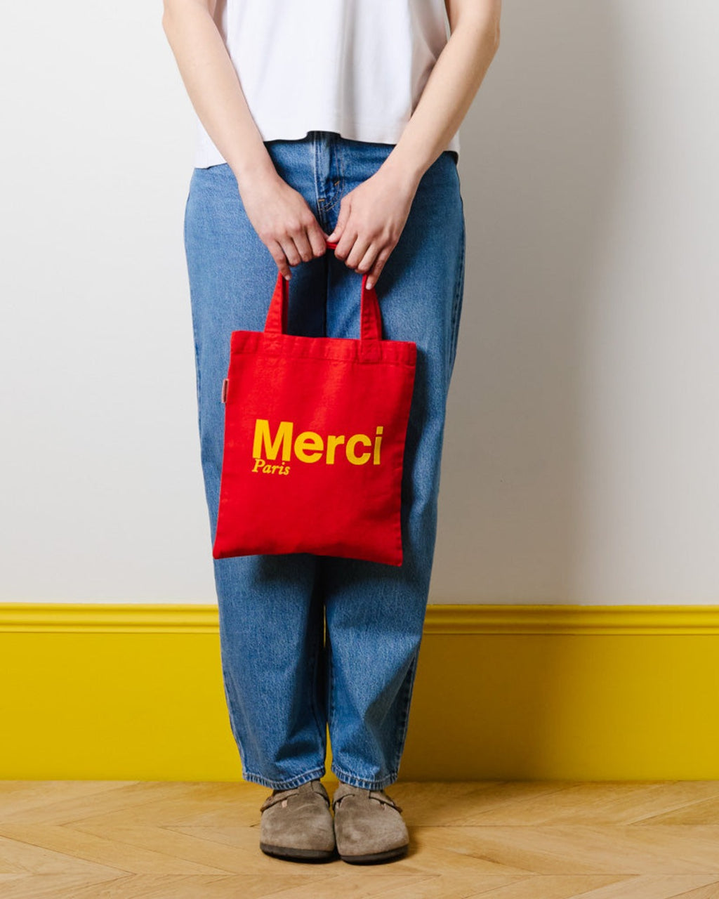 Merci - Tote Bag En Coton - Rouge & Ochre