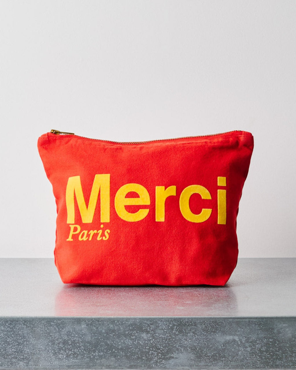 Merci - Pochette En Coton - Rouge & Ochre