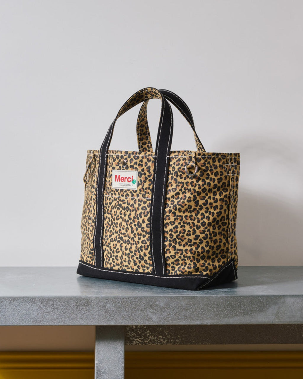 Merci - Candide shopping bag in canvas - Leopard & Black