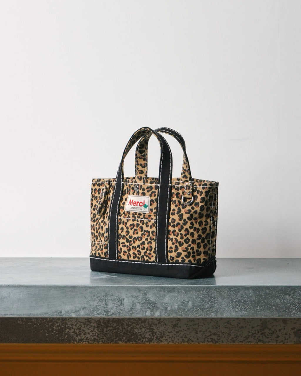 Merci - Candide shopping bag in canvas - Leopard & Black