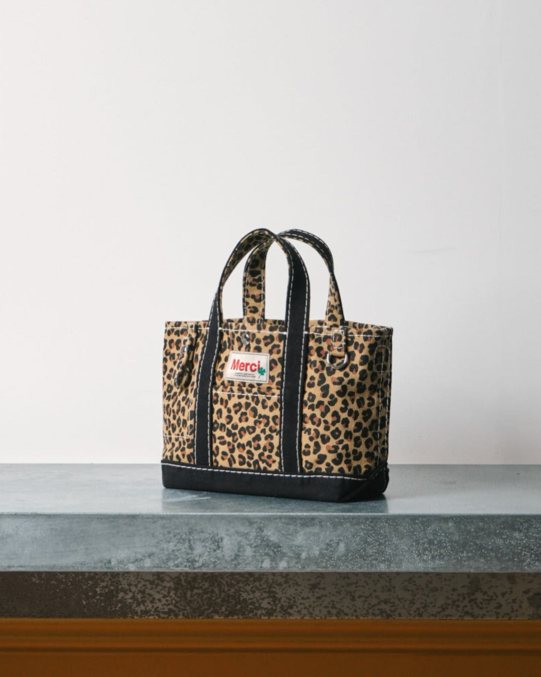 Merci - Candide shopping bag in canvas - Leopard & Black